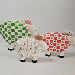 Christmas 3 Piece Lambs In Sweaters Vintage Cottagecore